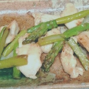 鶏むね肉とアスパラのマヨ炒め